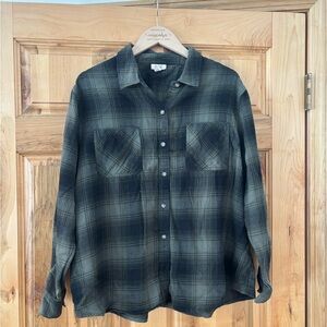 a.n.a Black and Gray Plaid Casual Shirt